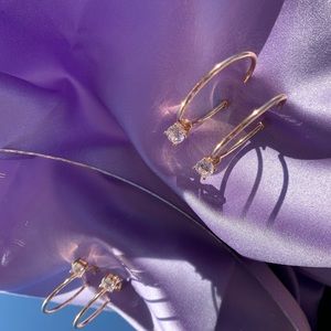 Gold and Silver Cute Hoop Earrings